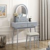 NicBex 31.5" Makeup Vanity Desk with Mirror and Stool,Retro Makeup Table with Storage Drawers for Bedroom - 2 of 4
