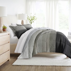 Ombre Reversible Soft Comforter Sets, Down Alternative, Easy Care, Geometric Pattern - Becky Cameron - 1 of 4