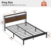 WOWLIVE Twin/Full/Queen/King Bed Frame with Outlets & LED Lights, Metal Bed Frame with Storage Headboard, No Spring Box Needed - 2 of 4