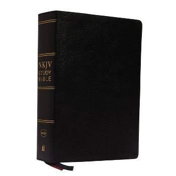 NKJV Study Bible, Premium Bonded Leather, Black, Red Letter Edition, Comfort Print - by  Thomas Nelson (Leather Bound)