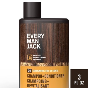 Every Man Jack Men's 2-in-1 Shampoo + Conditioner - Sandalwood - Trial Size - 3.0 fl oz - 1 of 4
