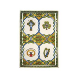 Slickblue Emblems of Ireland Tea Towel – 100% Cotton Celtic Symbols Kitchen Towel 29.5x19.7 Inches - 1 of 4