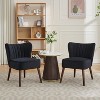 Velvet Accent Chair - Mid-Century Modern Lounge Chair with Wood Legs, 300Lb Capacity Wingback Chair, Comfortable Reading Chair for Bedroom, Office - 3 of 4