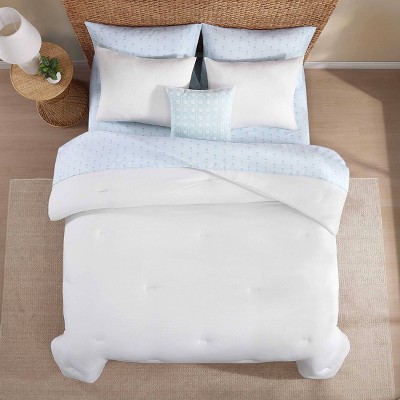 Tommy Bahama 8pc Queen Seersucker Solid Comforter Bedding Set White — фото 6