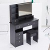 NicBex 29.2"/37"/41" Vanity Desk with Touch Control LED Mirror,Makeup Vanity Set with Stool,Multi Layer Storage Vanity Table with Adjustable LED - 2 of 4