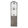 17" x 19" Wood Scroll Distressed Door Inspired Ornamental Wall Decor with Metal Wire Details Brown - Olivia & May - 3 of 4