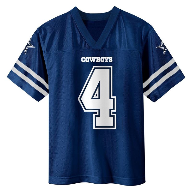 NFL Dallas Cowboys Boys' Short Sleeve Prescott Jersey, 2 of 4