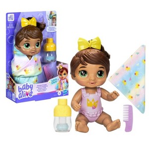 Baby Alive Shampoo Snuggle Sophia Sparkle Brown Hair Water Baby Doll Playset - 1 of 3