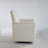 APRILSOUL Cream Modern Barrel Swivel Accent Chair with Solid Wood Base, 360° Rotation, Skin-Friendly Fabric - 3 of 4