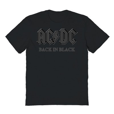 Acdc Men's Back In Black Relief Short Sleeve Graphic Cotton T-Shirt