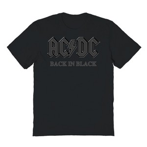 Acdc Men's Back In Black Relief Short Sleeve Graphic Cotton T-Shirt - 1 of 1