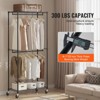 VEVOR Heavy Duty Clothes Rack, Double Hanging Rods Clothing Garment Rack with Bottom and Top Storage Tier, Rolling Clothing Rack for Hanging Clothes - 4 of 4