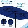 15FT Double Sided Rectangle Market Umbrella, Outdoor Large Patio Umbrella with Base, Double Topped Design for Poolside Lawn and Backyard - 3 of 4