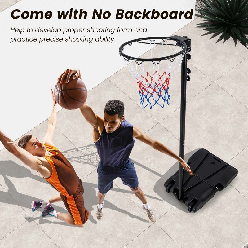 Costway 8.5-10FT Adjustable Basketball Hoop Goal with Fillable Base Wheel Shooting Practice, 3 of 11