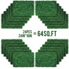 24Pcs 24in*16in Artificial Boxwood Topiary Hedge Plant Grass Backdrop Fence Privacy Screen Grass Wall Decoration For Balcony Garden Fence - 2 of 4