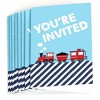 Big Dot of Happiness Railroad Party Crossing - Fill In Steam Train Birthday Party or Baby Shower Invitations (8 count) - 2 of 4