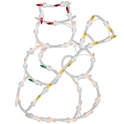 Northlight 15" Red and Yellow Lighted Snowman Christmas Window Silhouette Decoration