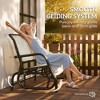 2-Person Outdoor Glider Bench, Patio Double Swing Rocking Chair Loveseat w/Powder Coated Steel Frame for Backyard Garden Porch - 4 of 4