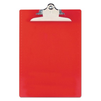 Saunders Recycled Plastic Clipboards 1" Clip Cap 8 1/2 x 12 Sheets Red 21601