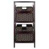 Winsome 29.21" 3pc Leo Storage Shelf with Baskets Espresso/Chocolate : Transitional Style, Wood Frame, No Tools Assembly - 4 of 4