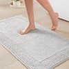 SEVOBAL Bath Rugs and Mats Bathroom Rugs Waffle Style Bath Mats Super Absorbent Non Slip Rubber Reversible Back Bath Rug, Gray, 24"*17"*0.75" - 3 of 4