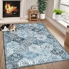 Washable Vintage Oriental Rug, Low-Pile Non-Slip Carpet for Living Room, Bedroom & Home Decor - 2 of 4