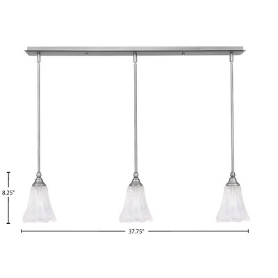Toltec Lighting Any 3 - Light Chandelier in  Brushed Nickel with 5.5" Fluted Italian Ice Shade