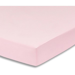 Everyday Kids Fitted Crib Sheet, 100% Soft Breathable Microfiber Baby Sheet, Fits Standard Size Crib Mattress 28in x 52in, Pink Nursery Sheet - 1 of 4