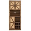 76" Rustic Wine Cabinet with Faux Rattan Barn Doors, 12-Bottle Wine Rack, Microwave Shelf, Glass Holders, Large Kitchen Storage Sideboard - 3 of 4