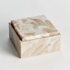 Plum & Post Jaqueline Square Lidded Box Wide - Brown/White Marble Accent - 3 of 4
