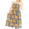 LA LEELA Women's House Daily Routine Evening Wear Mini Strapless Elastic Top Tube Casual Dress Top Backless Midi One Size Multicolored, Fish - 2 of 4