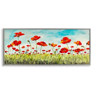 Stupell Industries Bright Red Poppies Meadow, 30" x 13"
