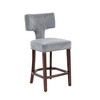 NicBex Linen Dining Chairs Set of 2,Armless Upholstered Bar Stools with Curved Backrest with Copper Nails around for Dining Room,Kitchen - 4 of 4