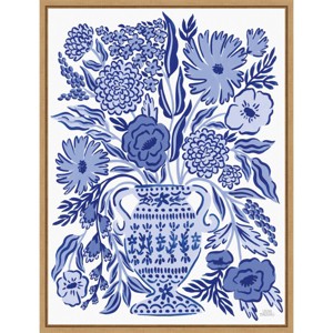 Amanti Art 23"x30" Blue Reverie III by Laura Marshall Framed Canvas Wall Art - 1 of 4