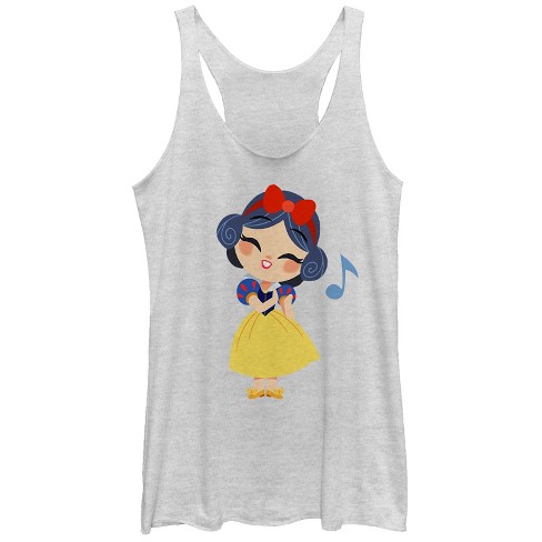 Women's Snow White And The Seven Dwarves Cartoon Song Racerback Tank Top -  White Heather - X Large : Target