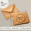 Best Paper Greetings 120 Pack 3.5x5-inch Bulk Kraft Thank You Cards with Envelopes - Blank Appreciation Gift Notes for Wedding and Teachers - 4 of 4