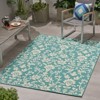 FONTOI Woven Area Rugs, Indoor and Outdoor Geometric Rugs with Floral Pattern, Floor Mat Carpet for Home Backyard Patio Porch, Blue, 84"*0.16"*63" - 4 of 4