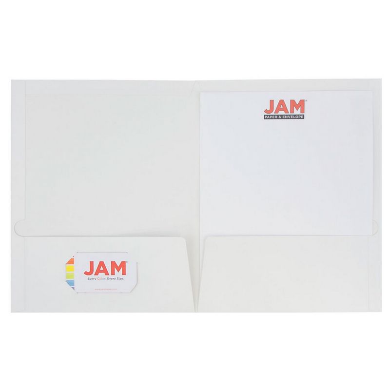 JAM 6pk Glossy Paper Folder 2 Pocket - White, 3 of 16