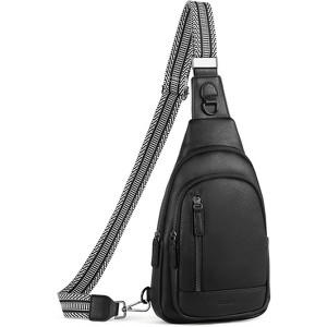 Leather Crossbody Bag for Women & Men, Adjustable Sling Backpack Purse, Multipurpose Daypack - 1 of 4
