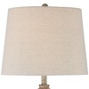 360 Lighting Lynn Country Cottage Buffet Table Lamps Set of 2 with Round Risers 27 3/4" Tall Beige Wood Oatmeal Drum Shade for Bedroom Living Room - 2 of 4