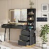 AMERLIFE 48" Vanity Desk with 35" Large Lighted Mirror, Black - 2 of 2