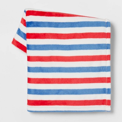 Red and white online striped blanket