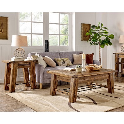Durango Industrial Wood Coffee Table and Two End Tables Set