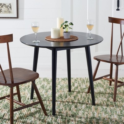 Lovell 35" Black Wood Folding Round Dining Table