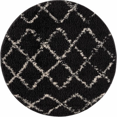 Hauteloom Wallagrass Black Moroccan Shag Rug