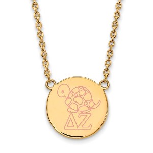 Black Bow Jewelry 14k Yellow Gold Plated Sterling Silver Delta Zeta Greek Life Necklace 18 Inch - 1 of 4