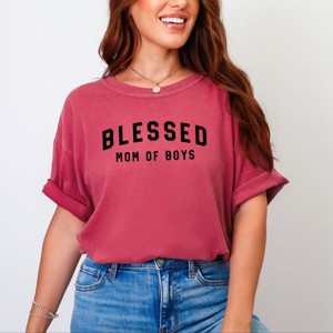 Simply Sage Market Blessed Mom of Boys Garment Dyed Tee - 1 of 4