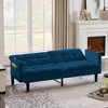 75" Velvet Convertible Folding Futon Sofa Bed with 6-Position Adjustable Backrest and Tufted Design - 4 of 4