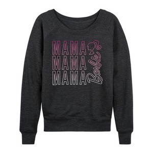 Women's - Barbie - Barbie Mama Lightweight French Terry Wide Neck Long Sleeve Shirt - 1 of 4