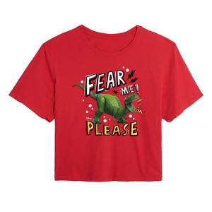 Women's - Disney - Rex Fear Me Please Cropped Graphic T-Shirt - 1 of 4